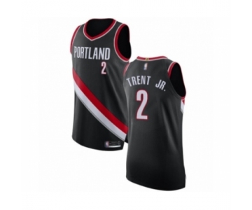 Men's Portland Trail Blazers #2 Gary Trent Jr. Authentic Black Basketball Jersey - Icon Edition