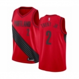 Men's Portland Trail Blazers #2 Gary Trent Jr. Authentic Red Basketball Jersey Statement Edition