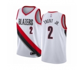 Men's Portland Trail Blazers #2 Gary Trent Jr. Authentic White Basketball Jersey - Association Edition