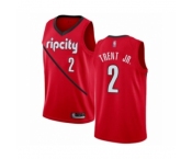 Men's Portland Trail Blazers #2 Gary Trent Jr. Red Swingman Jersey - Earned Edition