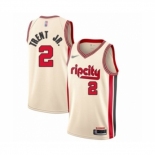 Men's Portland Trail Blazers #2 Gary Trent Jr. Swingman Cream Basketball Jersey 2019-20 City Edition