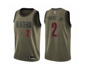 Men's Portland Trail Blazers #2 Gary Trent Jr. Swingman Green Salute to Service Basketball Jersey