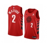 Men's Portland Trail Blazers #2 Trendon Watford 2022-23 Red Statement Edition Swingman Stitched Basketball Jersey