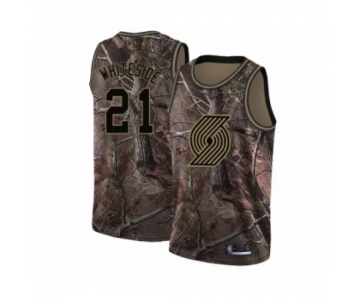 Men's Portland Trail Blazers #21 Hassan Whiteside Swingman Camo Realtree Collection Basketball Jersey