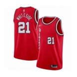 Men's Portland Trail Blazers #21 Hassan Whiteside Swingman Red Hardwood Classics Basketball Jersey