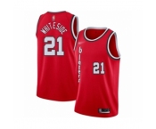 Men's Portland Trail Blazers #21 Hassan Whiteside Swingman Red Hardwood Classics Basketball Jersey