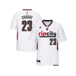 Men's Portland Trail Blazers #23 Allen Crabbe Swingman Rip City Pride White Short Sleeve Jersey