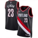 Men's Portland Trail Blazers #23 Donovan Clingan Black 2024 Draft Icon Edition Stitched Basketball Jersey