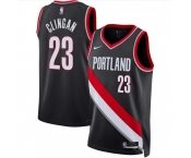 Men's Portland Trail Blazers #23 Donovan Clingan Black 2024 Draft Icon Edition Stitched Basketball Jersey