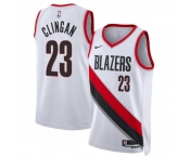 Men's Portland Trail Blazers #23 Donovan Clingan White 2024 Draft Association Edition Stitched Basketball Jersey