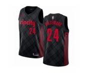 Men's Portland Trail Blazers #24 Kent Bazemore Authentic Black Basketball Jersey - City Edition