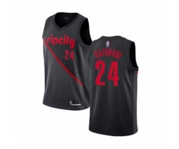 Men's Portland Trail Blazers #24 Kent Bazemore Authentic Black Basketball Jersey 2018-19 City Edition