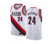 Men's Portland Trail Blazers #24 Kent Bazemore Authentic White Basketball Jersey - Association Edition