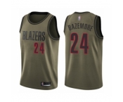 Men's Portland Trail Blazers #24 Kent Bazemore Swingman Green Salute to Service Basketball Jersey