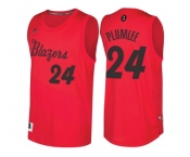 Men's Portland Trail Blazers #24 Mason Plumlee Red 2016 Christmas Day NBA Swingman Jersey