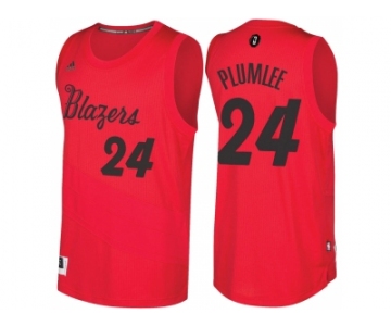 Men's Portland Trail Blazers #24 Mason Plumlee Red 2016 Christmas Day NBA Swingman Jersey