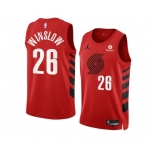 Men's Portland Trail Blazers #26 Justise Winslow 2022-23 Red Statement Edition Swingman Stitched Basketball Jersey