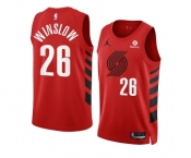 Men's Portland Trail Blazers #26 Justise Winslow 2022-23 Red Statement Edition Swingman Stitched Basketball Jersey