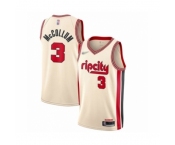 Men's Portland Trail Blazers #3 C.J. McCollum Swingman Cream Basketball Jersey 2019-20 City Edition