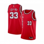 Men's Portland Trail Blazers #33 Zach Collins Authentic Red Hardwood Classics Basketball Jersey