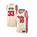 Men's Portland Trail Blazers #33 Zach Collins Swingman Cream Basketball Jersey 2019-20 City Edition