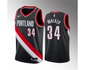 Men's Portland Trail Blazers #34 Jabari Walker Black Icon Edition Stitched Basketball Jersey