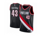 Men's Portland Trail Blazers #43 Anthony Tolliver Swingman Black Basketball Jersey - Icon Edition