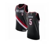 Men's Portland Trail Blazers #5 Rodney Hood Authentic Black Basketball Jersey - Icon Edition