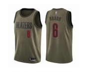 Men's Portland Trail Blazers #6 Jaylen Hoard Swingman Green Salute to Service Basketball Jersey