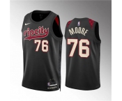 Men's Portland Trail Blazers #76 Taze Moore Black 2023-24 City Edition Stitched Basketball Jersey