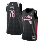 Men's Portland Trail Blazers #76 Taze Moore Black 2024-25 City Edition Edition Stitched Basketball Jersey