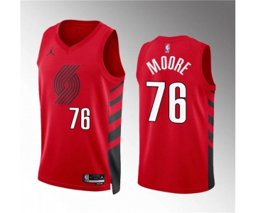 Men's Portland Trail Blazers #76 Taze Moore Red Statement Edition Stitched Basketball Jersey