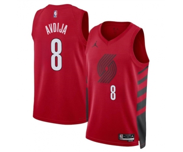 Men's Portland Trail Blazers #8 Deni Avdija Red Statement Edition Stitched Basketball Jersey