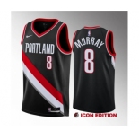 Men's Portland Trail Blazers #8 Kris Murray Black 2023 Draft Icon Edition Stitched Basketball Jersey