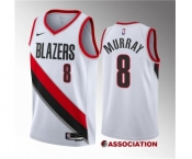 Men's Portland Trail Blazers #8 Kris Murray White 2023 Draft Association Edition Stitched Basketball Jersey