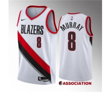 Men's Portland Trail Blazers #8 Kris Murray White 2023 Draft Association Edition Stitched Basketball Jersey