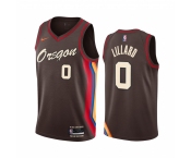 Nike Blazers #0 Damian Lillard Chocolate NBA Swingman 2020-21 City Edition Jersey