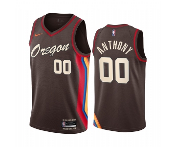 Nike Blazers #00 Carmelo Anthony Chocolate NBA Swingman 2020-21 City Edition Jersey