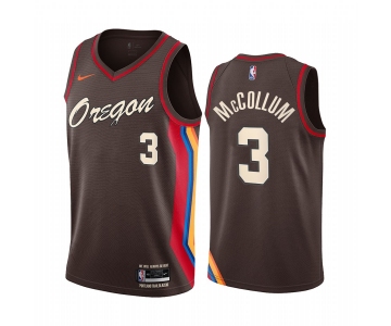 Nike Blazers #3 C.J. McCollum Chocolate NBA Swingman 2020-21 City Edition Jersey