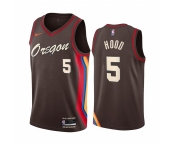 Nike Blazers #5 Rodney Hood Chocolate NBA Swingman 2020-21 City Edition Jersey