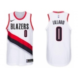 Nike NBA Portland Trail Blazers #0 Damian Lillard Jersey 2017-18 New Season White Jersey