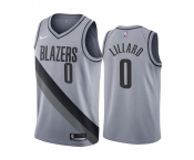 Portland Trail Blazers #0 Damian Lillard Gray NBA Swingman 2020-21 Earned Edition Jersey