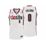 Portland Trail Blazers #0 Damian Lillard Rip City White Swingman Jersey