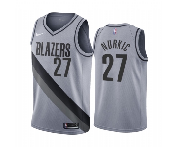 Portland Trail Blazers #27 Jusuf Nurkic Gray NBA Swingman 2020-21 Earned Edition Jersey