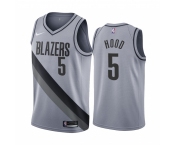 Portland Trail Blazers #5 Rodney Hood Gray NBA Swingman 2020-21 Earned Edition Jersey