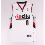 nba portland trailblazers #0 damian lillard white-1[revolution 30 swingman]