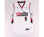 nba portland trailblazers #0 damian lillard white-1[revolution 30 swingman]