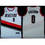 nba portland trailblazers #0 damian lillard white[revolution 30 swingman]