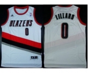 nba portland trailblazers #0 damian lillard white[revolution 30 swingman]