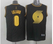 nba portland trailblazers #0 lillard black[gold lettering fashion]